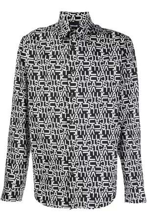 Roberto Cavalli Homem Camisa Formal - Logo-print button-up shirt
