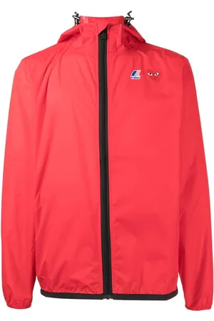 Comme des Garçons X K-Way zipped hooded jacket