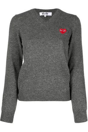 Comme des Garçons Embroidered motif V-neck jumper