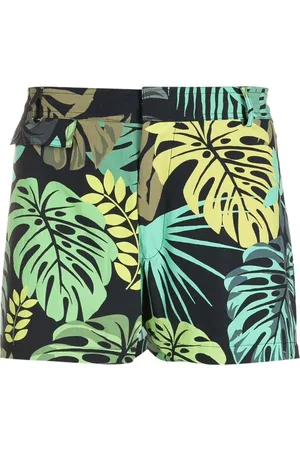 AMIR SLAMA Leaf-print swim shorts