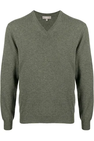 N.PEAL Organic-cotton v-neck jumper