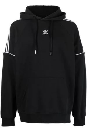 adidas Three-stripe cotton hoodie