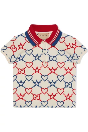 Gucci Kids GG GG hearts and stars polo shirt