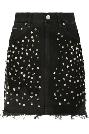Dolce & Gabbana Studded denim miniskirt
