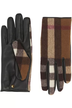 Burberry Check-pattern multi-panel gloves