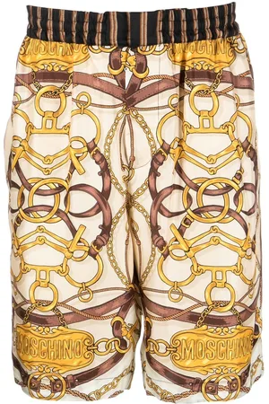 Moschino Teddy-print silk shorts
