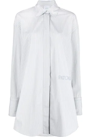 Patou Pinstripe mini shirt dress