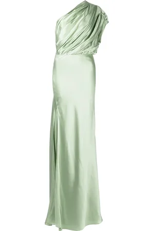 Michelle Mason Side-slit one-shoulder gown