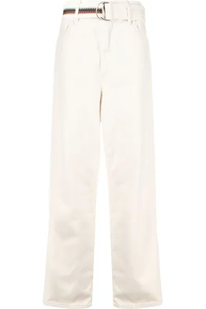 MARCELO BURLON Cross-embroidered belted trousers