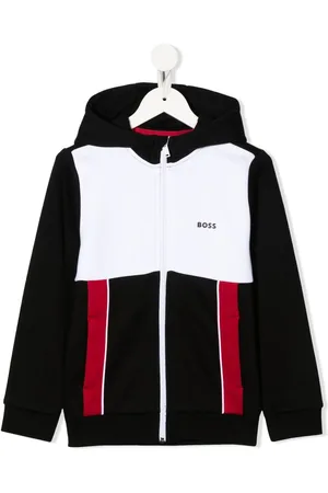 HUGO BOSS Colour-blocked zipped hoodie