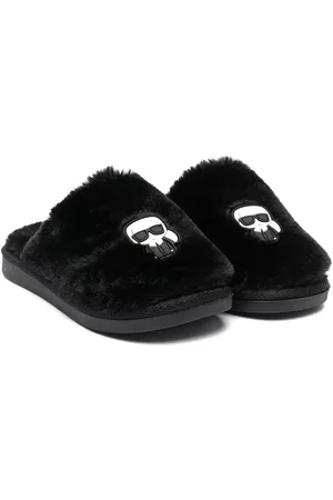 Karl Lagerfeld K/ikonic patch-detail slippers