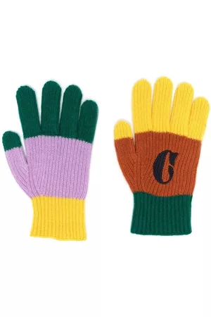 Bobo Choses Menino Luvas - Embroidered-logo knit gloves