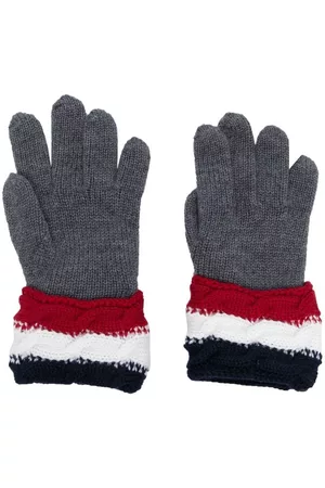 Moncler Menino Luvas - Signature-stripe trim gloves