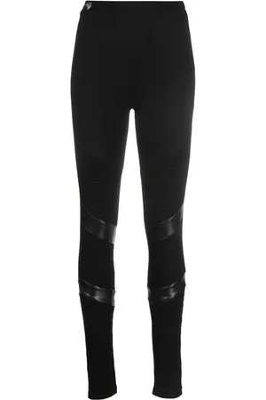 Philipp Plein Super high-waisted denim-leggings