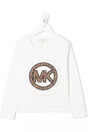 Michael Kors Menina T-shirts - Logo-embroidered long-sleeve T-shirt