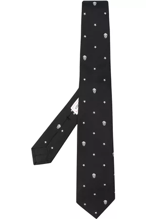 Alexander McQueen Homem Laços de Colarinho - Skull and star print tie