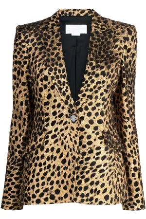 GENNY Leopard-print single-breasted blazer
