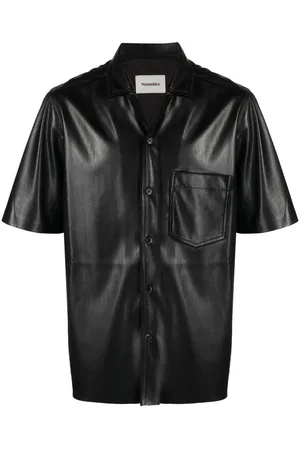 Nanushka Camp faux-leather shirt