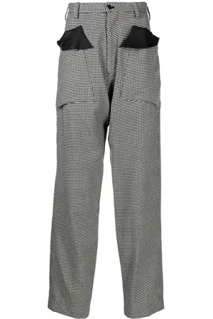 Sulvam Houndstooth wide tapered trousers