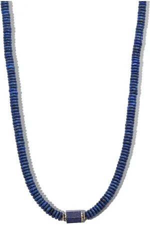 LUIS MORAIS 14kt yellow beaded lapis lazuli choker necklace
