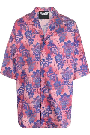 VERSACE Leaf-print oversized shirt