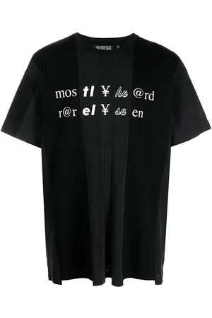 MOSTLY HEARD RARELY SEEN Text print cottonT-shirt