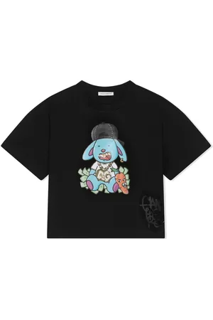 Dolce & Gabbana Menina T-shirts & Manga Curta - Logo-print cotton T-shirt