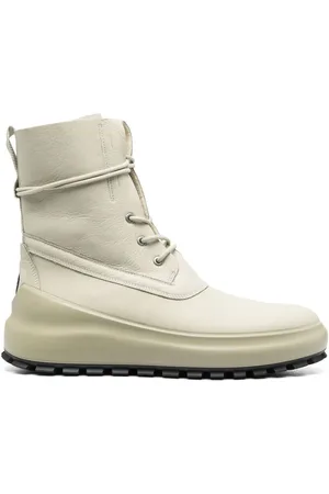 Stone Island Logo-patch leather boots