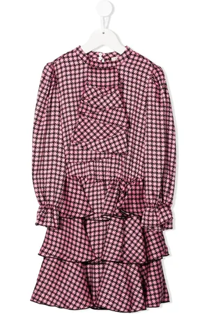 Twin-Set Long-sleeve dogtooth-print dress