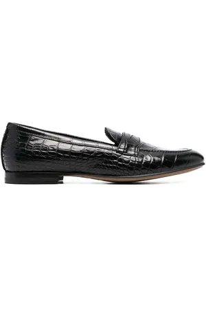 Scarosso Crocodile-effect leather loafers