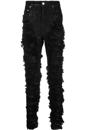Rick Owens Homem Slim - Distressed slim-fit jeans