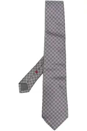 Brunello Cucinelli Polka dot-embroidered silk tie