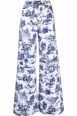 Philipp Plein All-over logo print wide-leg jeans