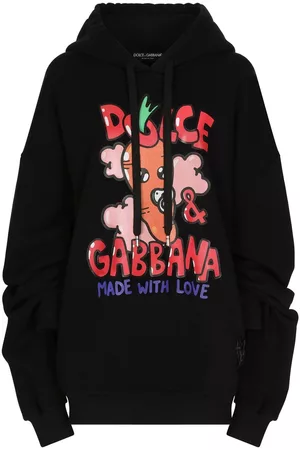 Dolce & Gabbana Mulher Tops de Cavas - Graphic-print drawstring hoodie