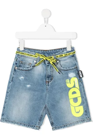 GCDS Logo-print denim shorts