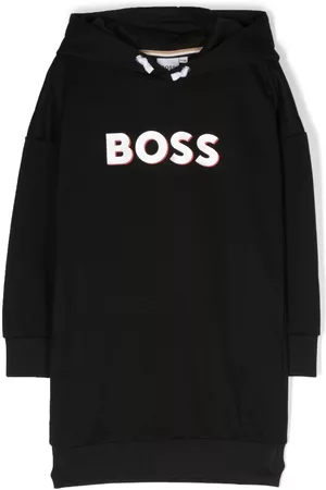 HUGO BOSS Menina Vestidos - Logo-print hooded dress