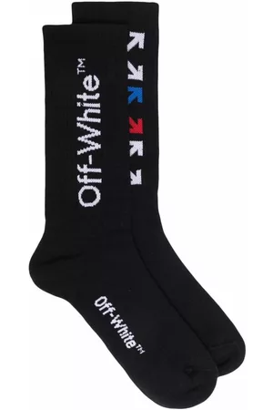 OFF-WHITE Menino Meias - Intarsia-knit ankle socks