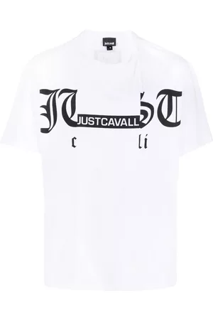 Roberto Cavalli Homem T-shirts & Manga Curta - Logo crew-neck T-shirt