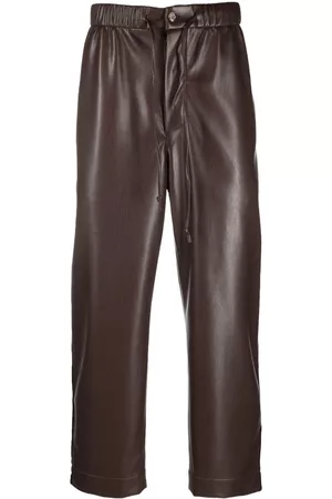 Nanushka Straight-leg leather-effect trousers