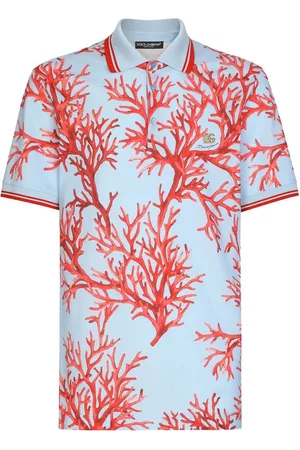 Dolce & Gabbana Homem Camisa Formal - Coral-print polo shirt