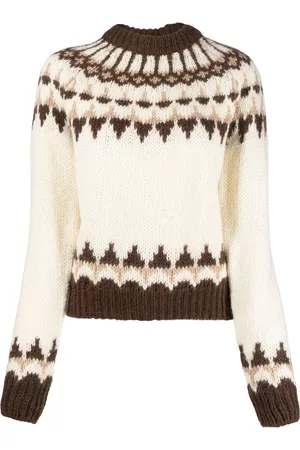Saint Laurent Mulher Patterned intarsia-knit jumper
