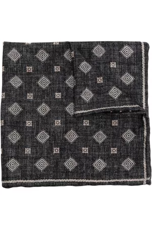 Brunello Cucinelli Homem Laços de Colarinho - Patterned silk pocket square