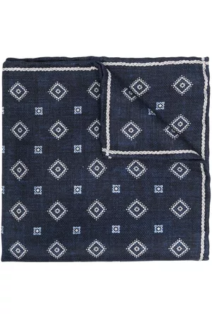 Brunello Cucinelli Homem Laços de Colarinho - Silk geometric-pattern pocket square