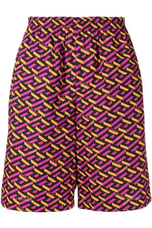 VERSACE Homem Calções de Banho & Praia - Logo geometric swim shorts