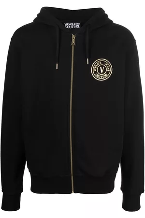 VERSACE Homem Sweatshirts - Logo-print zip-up hoodie