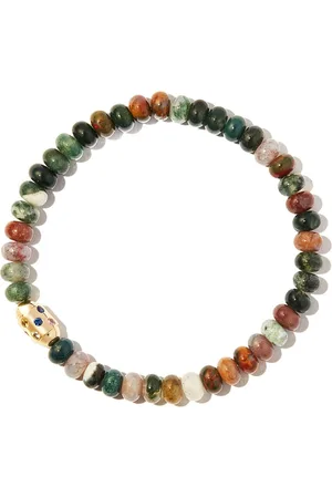 LUIS MORAIS 14kt yellow rainbow sapphire bolt beaded bracelet