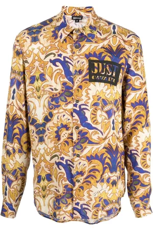 Roberto Cavalli Baroque-print long-sleeve shirt