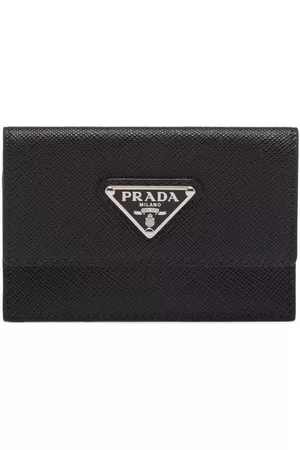 Prada Homem Carteiras - Triangle-logo Saffiano leather cardholder