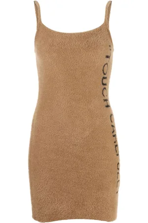 OFF-WHITE Slogan detail fuzzy mini dress