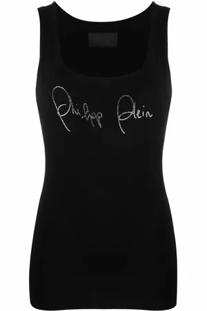Philipp Plein Rhinestone-logo tank top